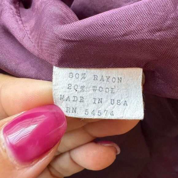 Vintage 90s Talbots Women's Brown and Burgundy Paisley Blazer Preppy Academia - Picture 4 of 8